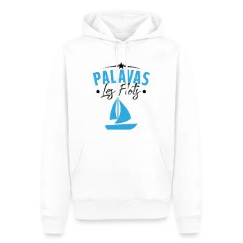 palavas les flots bateau herault cadeau - Sweat à capuche Premium bio Homme - blanc - Devant - Nico (187cm)