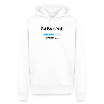 Papa 2023 Chargement Paternité Papa Devenir un Père Fun - Sweat à capuche Premium bio Homme - blanc - Devant - Nico (187cm)