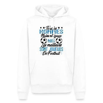 les hommes sont les meilleurs joueurs de football - Sweat à capuche Premium bio Homme - blanc - Devant - Nico (187cm)