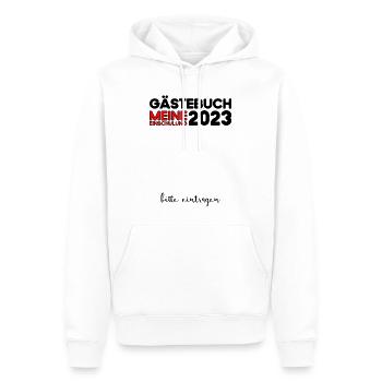 Gästebuch Einschulung 2023 Bitte Eintragen Schule - Männer Premium Bio Hoodie - Weiß - Vorne - Nico (187cm)