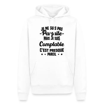 Pas parfaite mais je suis Comptable Humour Cadeau - Sweat à capuche Premium bio Homme - blanc - Devant - Nico (187cm)