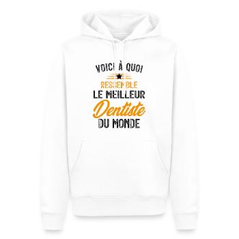 Voici à Quoi Ressemble le Meilleur Dentiste Cadeau - Sweat à capuche Premium bio Homme - blanc - Devant - Nico (187cm)