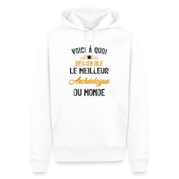 Voici à quoi ressemble le meilleur Architecte - Sweat à capuche Premium bio Homme - blanc - Devant - Nico (187cm)