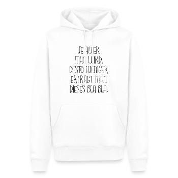 Lustiger Spruch Alt Werden Damen Herren Geschenk - Männer Premium Bio Hoodie - Weiß - Vorne - Nico (187cm)