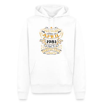 Vintage Nées En Avril 1981 Cadeau D'anniversaire - Sweat à capuche Premium bio Homme - blanc - Devant - Nico (187cm)