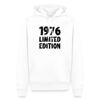 1976 édition limitée anniversaire cadeau femme mari - Sweat à capuche Premium bio Homme - blanc - Devant - Nico (187cm)