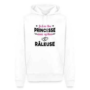 je suis une princesse avec option râleuse femme - Sweat à capuche Premium bio Homme - blanc - Devant - Nico (187cm)
