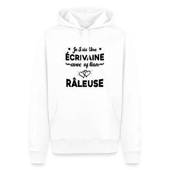 Femme je suis une écrivaine avec option râleuse - Sweat à capuche Premium bio Homme - blanc - Devant - Nico (187cm)