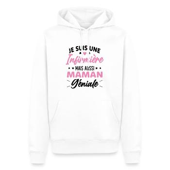 Je suis une infirmière et une maman géniale - Sweat à capuche Premium bio Homme - blanc - Devant - Nico (187cm)