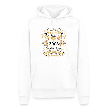 Vintage September 2003 retro birthday gift - Men’s Premium Organic Hoodie - white - Front - Nico (187cm)