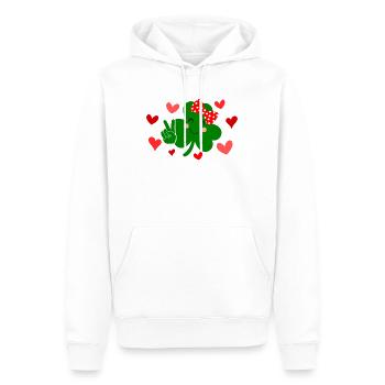 St Patricks Day Accessoires Ireland Shamrock Deko - Männer Premium Bio Hoodie - Weiß - Vorne - Nico (187cm)