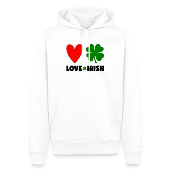 St Patricks Day Accessoires Ireland Shamrock Deko - Männer Premium Bio Hoodie - Weiß - Vorne - Nico (187cm)