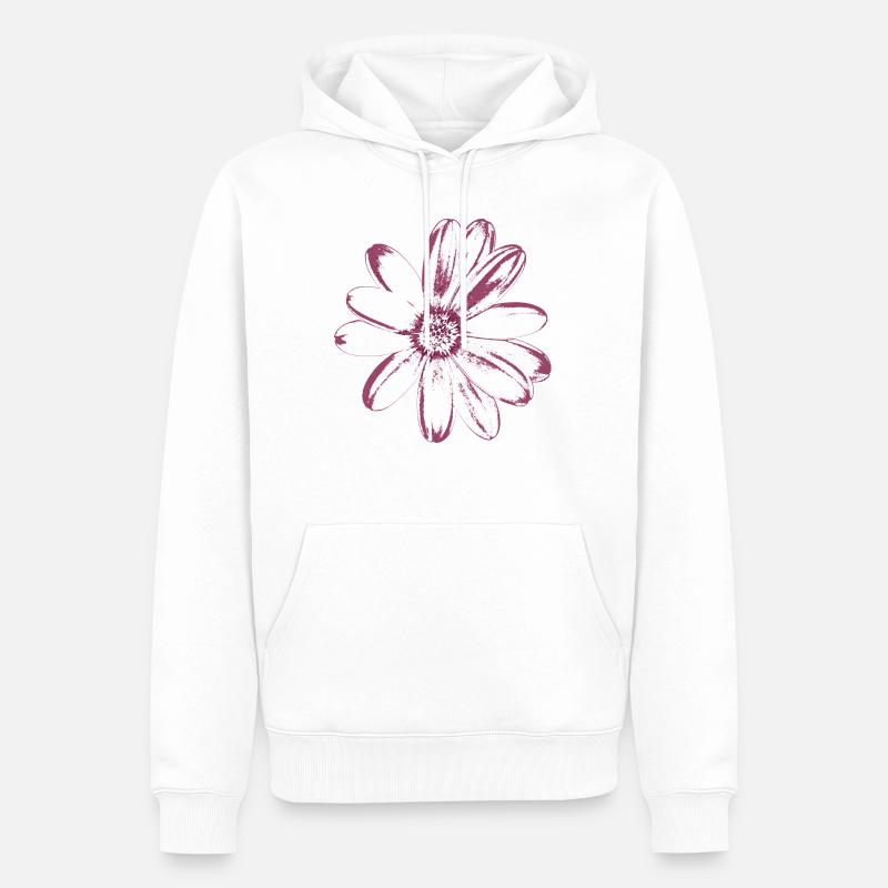 Blume Malve - Hohl - Männer Premium Bio Hoodie - Weiß