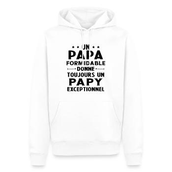 Un papa formidable - Papy exceptionnel Cadeau - Sweat à capuche Premium bio Homme - blanc - Devant - Nico (187cm)