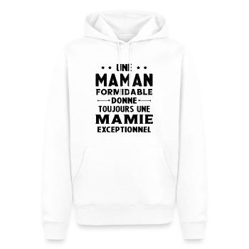 Cadeau pour Grand-Mère - Une Mamie Exceptionnelle - Sweat à capuche Premium bio Homme - blanc - Devant - Nico (187cm)
