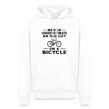 Unterschätze niemals einen alten Mann mit einem Fahrrad - Männer Premium Bio Hoodie - Weiß - Vorne - Nico (187cm)