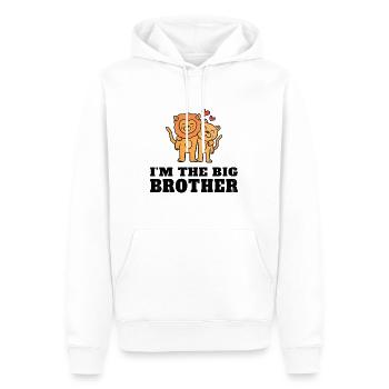 Ich bin der große Bruder - der zukünftige große Bruder - Männer Premium Bio Hoodie - Weiß - Vorne - Nico (187cm)