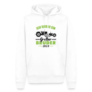Ich werde 2024 Großer Bruder sein Traktor - Sweat à capuche Premium bio Homme - blanc - Devant - Nico (187cm)