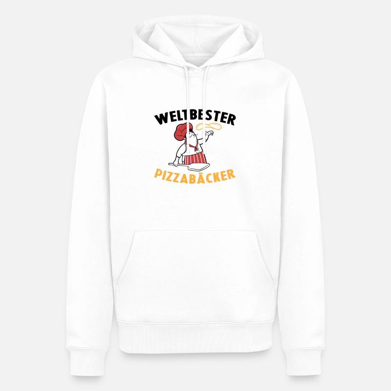 Weltbester Pizzabäcker Pizza Geschenkidee Kochen - Männer Premium Bio Hoodie - Weiß
