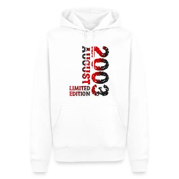 2003 Août Édition Limitée 20th Birthday Outfit - Sweat à capuche Premium bio Homme - blanc - Devant - Nico (187cm)