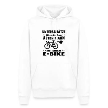 Einen alten Mann mit einem E-Bike - Männer Premium Bio Hoodie - Weiß - Vorne - Nico (187cm)