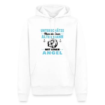 Ein Alter Mann mit Seiner Angelrute Angelgeschen - Männer Premium Bio Hoodie - Weiß - Vorne - Nico (187cm)