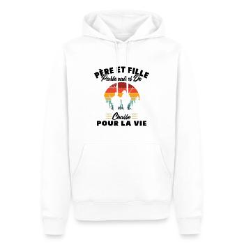 Père Et Fille Partenaires De Chasse Humour Cadeau - Sweat à capuche Premium bio Homme - blanc - Devant - Nico (187cm)