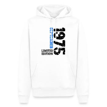 1975 Septembre Édition Limitée 48th Birthday Deco - Sweat à capuche Premium bio Homme - blanc - Devant - Nico (187cm)