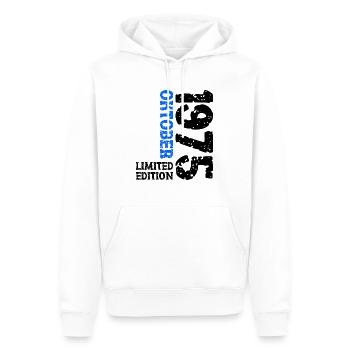 1975 Oktober Limited Edition 48. Geburtstag Deko - Männer Premium Bio Hoodie - Weiß - Vorne - Nico (187cm)