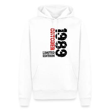 1989 Oktober Limited Edition 34. Geburtstag Deko - Männer Premium Bio Hoodie - Weiß - Vorne - Nico (187cm)