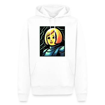 französische Cartoon Marionette von Jeanne d'Arc - Männer Premium Bio Hoodie - Weiß - Vorne - Nico (187cm)