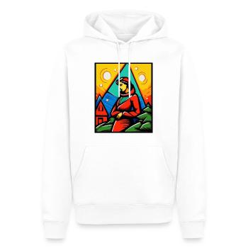 Est-ce que c’est ça, la femme des Alpes - Sweat à capuche Premium bio Homme - blanc - Devant - Nico (187cm)