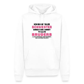 Ich Bin Stolze Schwester Eines Verdammt Tollen - Männer Premium Bio Hoodie - Weiß - Vorne - Nico (187cm)