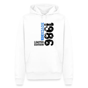1986 November Limited Edition 37. Geburtstag Deko - Männer Premium Bio Hoodie - Weiß - Vorne - Nico (187cm)