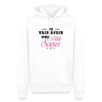Je Vais Avoir Une Petite Sœur Cadeau Future Soeur - Sweat à capuche Premium bio Homme - blanc - Devant - Nico (187cm)