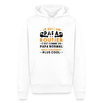 je suis un papa routier / humour papa routier - Sweat à capuche Premium bio Homme - blanc - Devant - Nico (187cm)