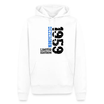 1959 December Limited Edition 64th Birthday Decoration - Men’s Premium Organic Hoodie - white - Front - Nico (187cm)
