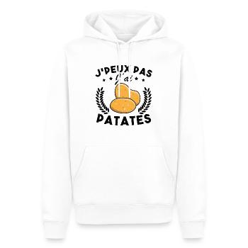 J'peux pas j'ai Patates Cadeau Jardinier Humour - Sweat à capuche Premium bio Homme - blanc - Devant - Nico (187cm)