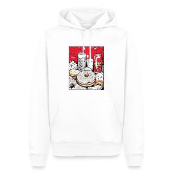 Limonade und süß glasierte Donuts: Fast Food - Männer Premium Bio Hoodie - Weiß - Vorne - Nico (187cm)