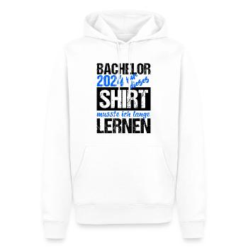 Bachelor 2024 Lange Genug Gelernt Lasst Uns Feiern - Männer Premium Bio Hoodie - Weiß - Vorne - Nico (187cm)