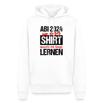 Abi 2024 Für Dieses Shirt Musste Ich Lange Lernen - Männer Premium Bio Hoodie - Weiß - Vorne - Nico (187cm)