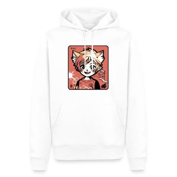 Un anime manga de dessin animé : sympa et positif - Sweat à capuche Premium bio Homme - blanc - Devant - Nico (187cm)