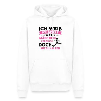 Fußball Sport Mädchen Geschenk - Männer Premium Bio Hoodie - Weiß - Vorne - Nico (187cm)