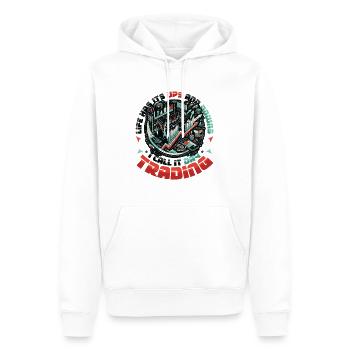 Aktien Börse Trading Chart - Lustiges Daytrader - Männer Premium Bio Hoodie - Weiß - Vorne - Nico (187cm)