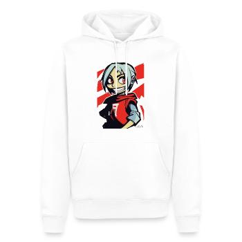 Anime Manga Mädchen beobachtet die Jungs - Männer Premium Bio Hoodie - Weiß - Vorne - Nico (187cm)