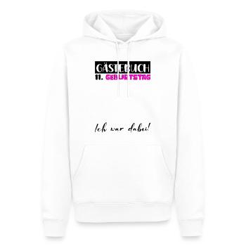 11 Cadeau D’anniversaire Fille Livre D’or Femme Décoration - Sweat à capuche Premium bio Homme - blanc - Devant - Nico (187cm)