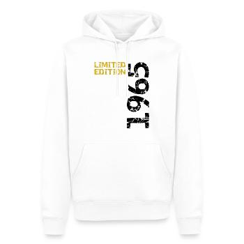 1965 édition limitée anniversaire cadeau femme mari - Sweat à capuche Premium bio Homme - blanc - Devant - Nico (187cm)