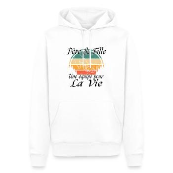 Papa Weihnachtsmann Geschenk Vater und Tochter - Männer Premium Bio Hoodie - Weiß - Vorne - Nico (187cm)