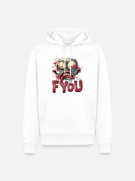 F*** dich, Zombie Gartenzwerg - Männer Premium Bio Hoodie - Weiß