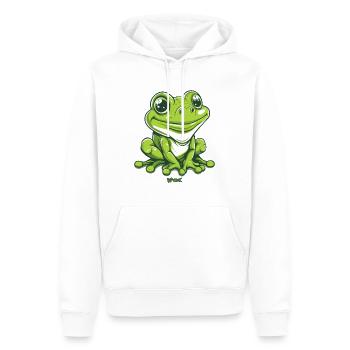 Grosse grenouille amicale - Sweat à capuche Premium bio Homme - blanc - Devant - Nico (187cm)